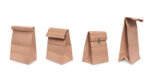 Vector realistic set brown paper grocery bags